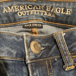 American Eagle Outfitters Blue Jeggings with Distressed Look